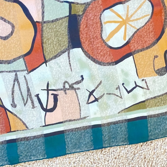 Vintage Made in Italy Polyester Abstract Scarf 34" x 35" - Picture 4 of 10